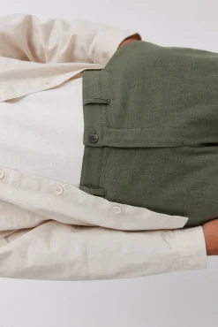 Bermuda dobby en lin comfort fit