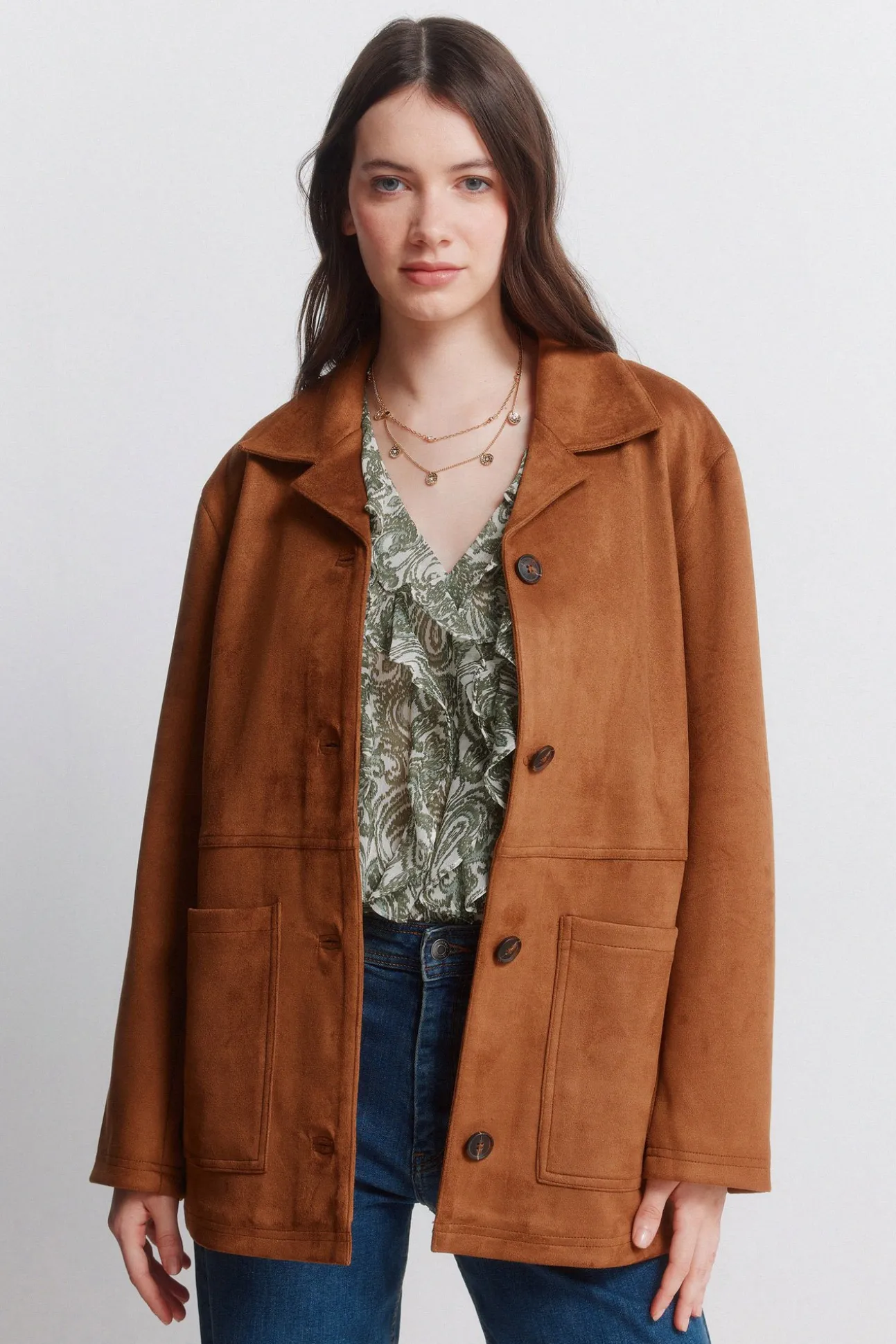 Blazer en daim synthétique