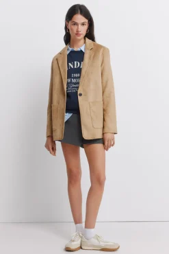 Blazer en daim synthétique
