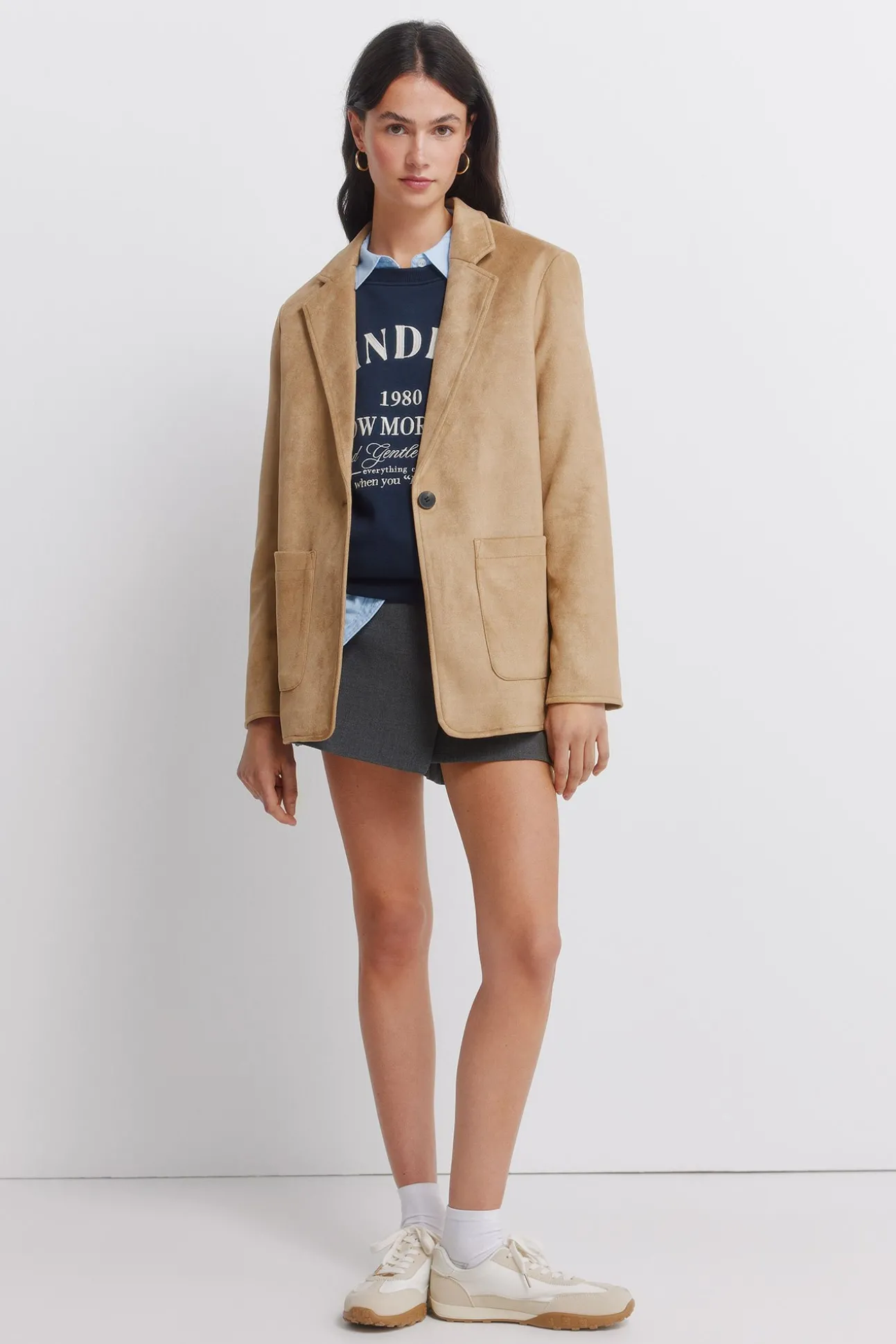 Blazer en daim synthétique
