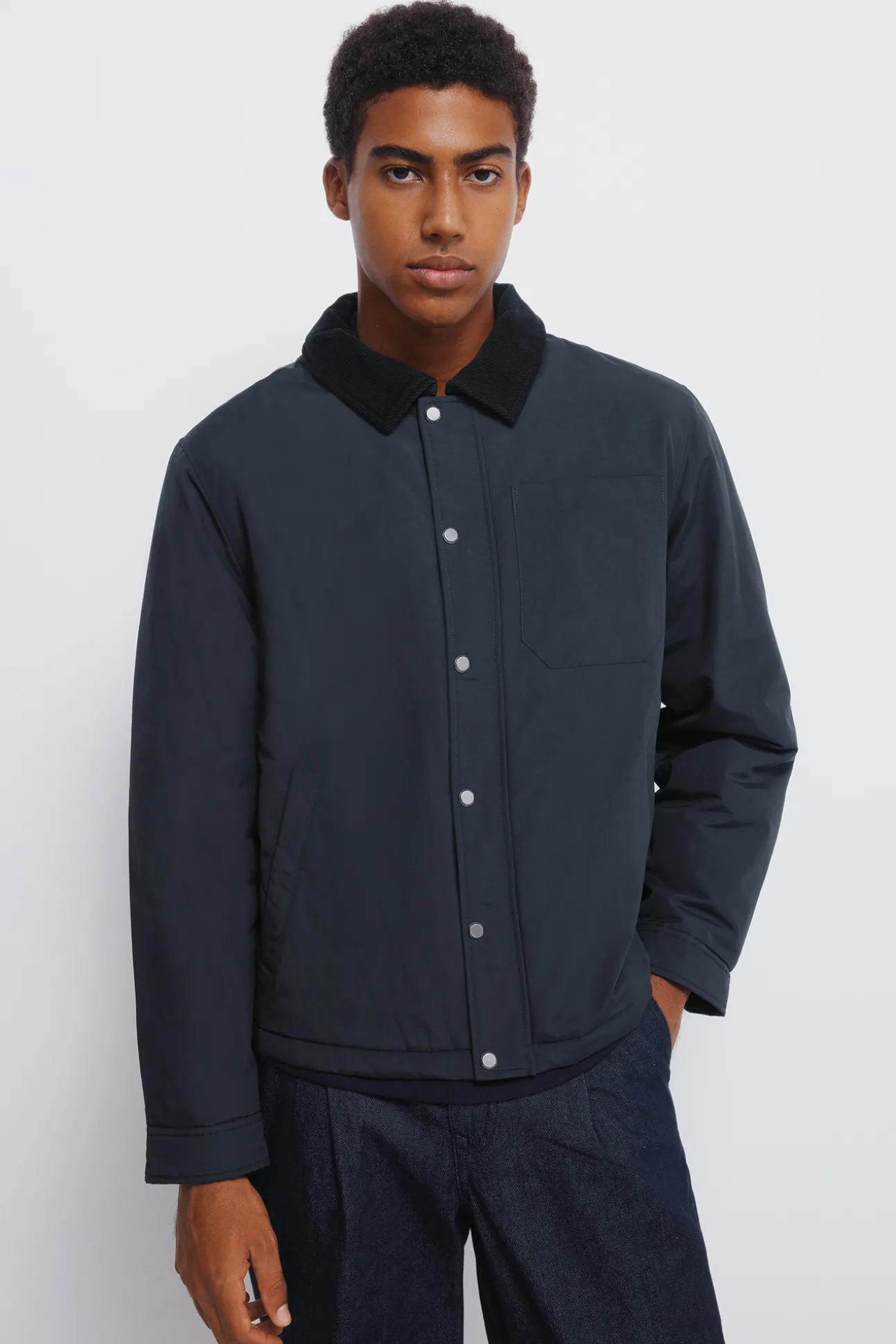 Blouson à col en velours côtelé