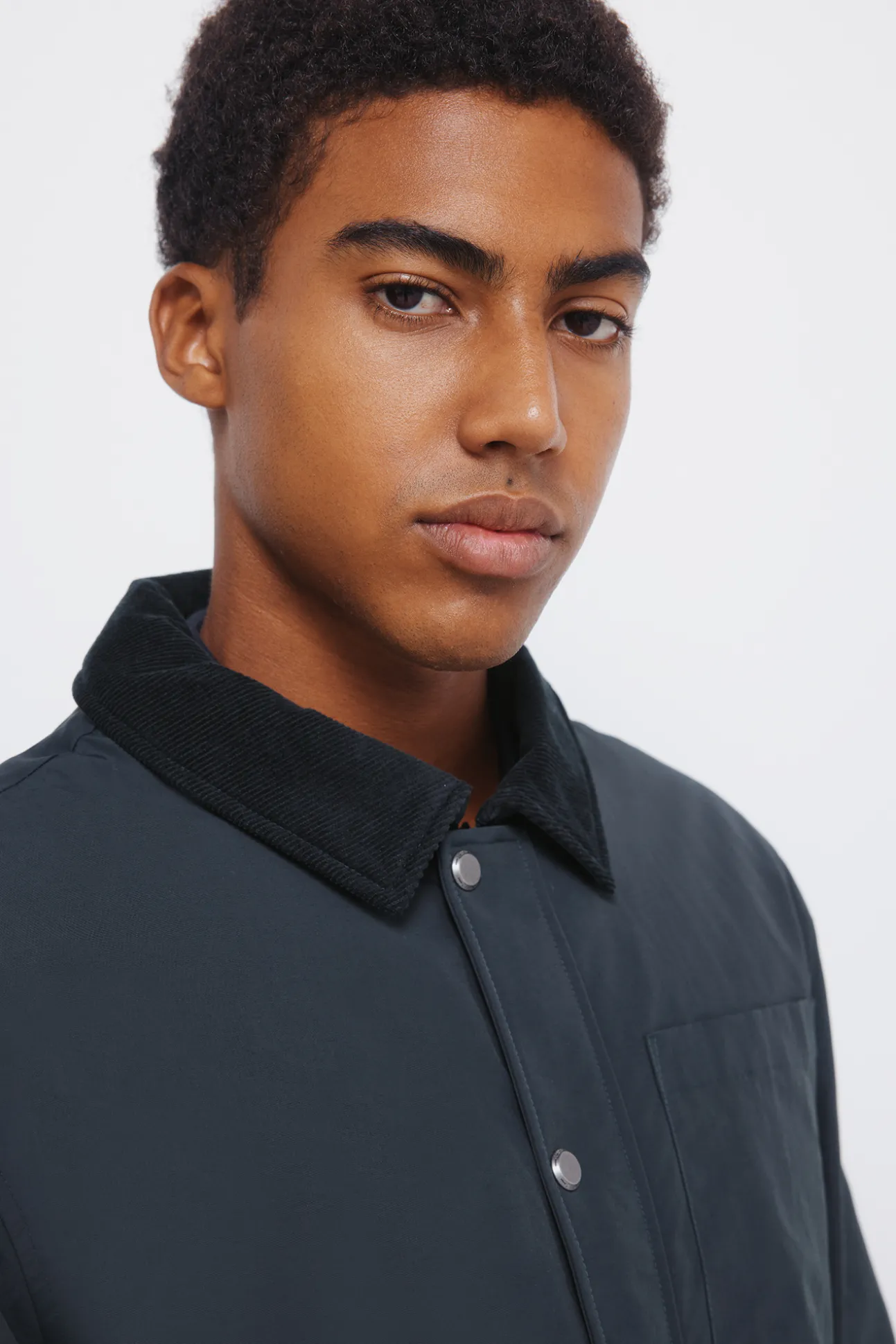 Blouson à col en velours côtelé