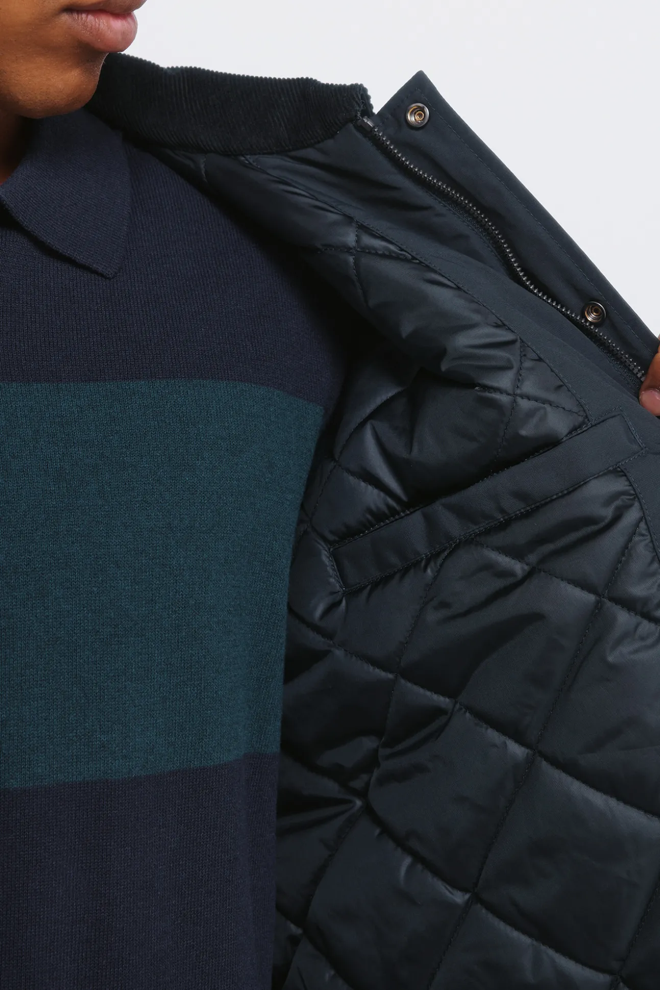 Blouson à col en velours côtelé
