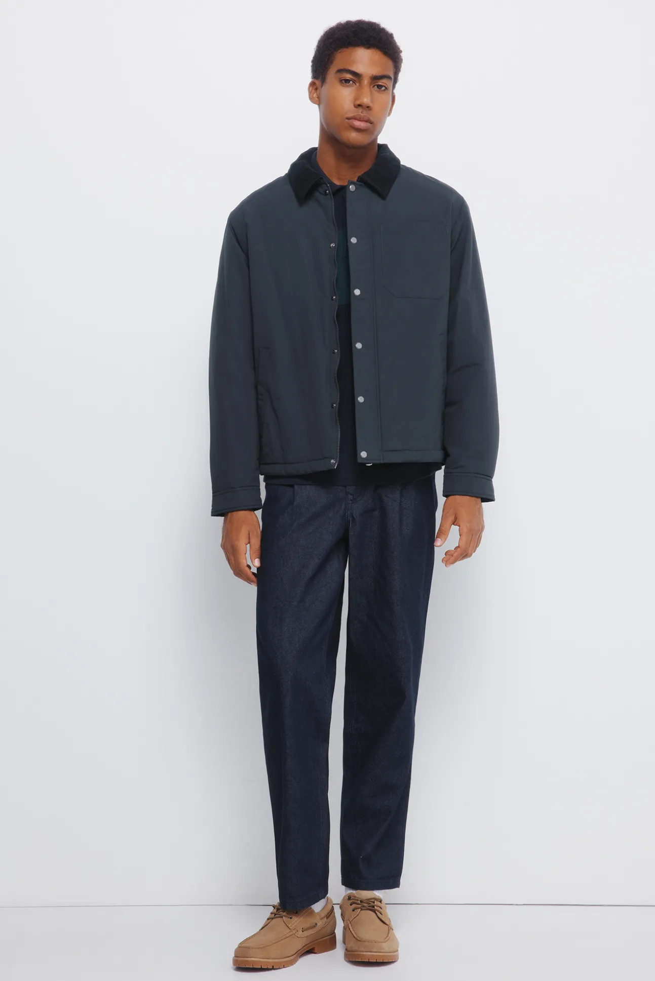 Blouson à col en velours côtelé