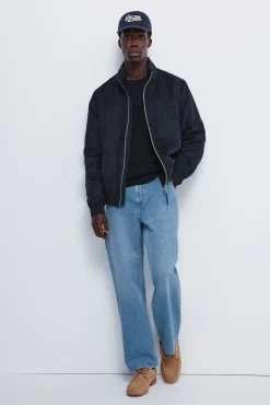 Blouson matelass&eacute; effet daim