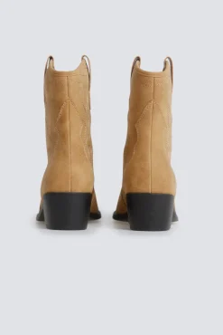 Bottes cowboy effet daim