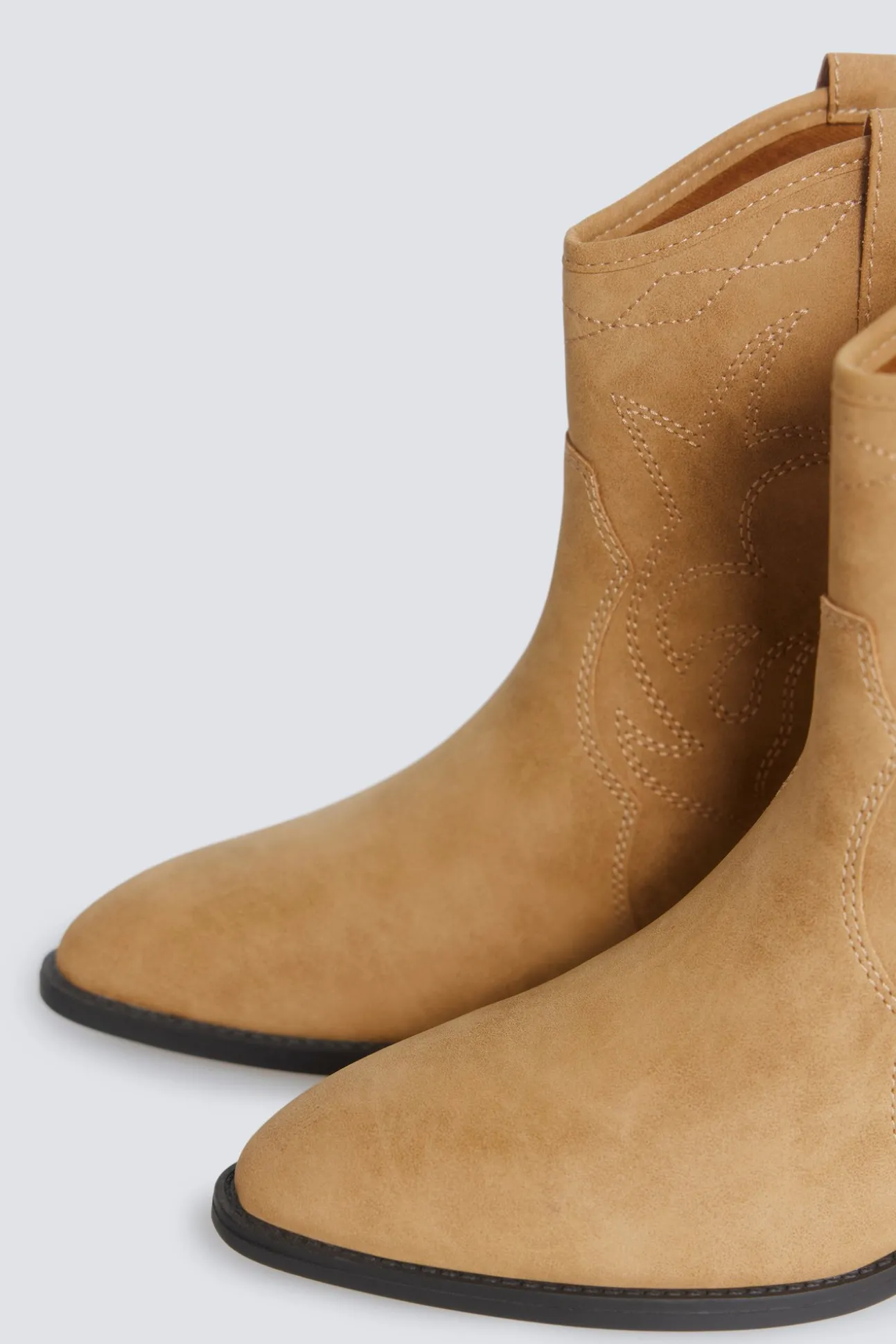 Bottes cowboy effet daim