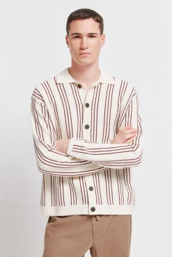 Cardigan à rayures fantaisie