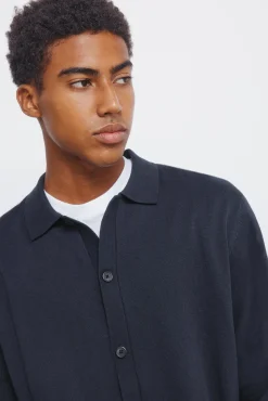 Cardigan boutonn&eacute; &agrave; col polo