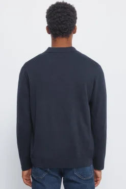 Cardigan boutonn&eacute; &agrave; col polo
