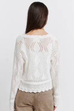 Cardigan pointelle