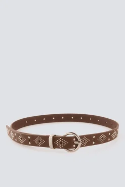 Ceinture boucle ronde à clous