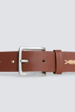 Ceinture effet cuir à motifs ethniques