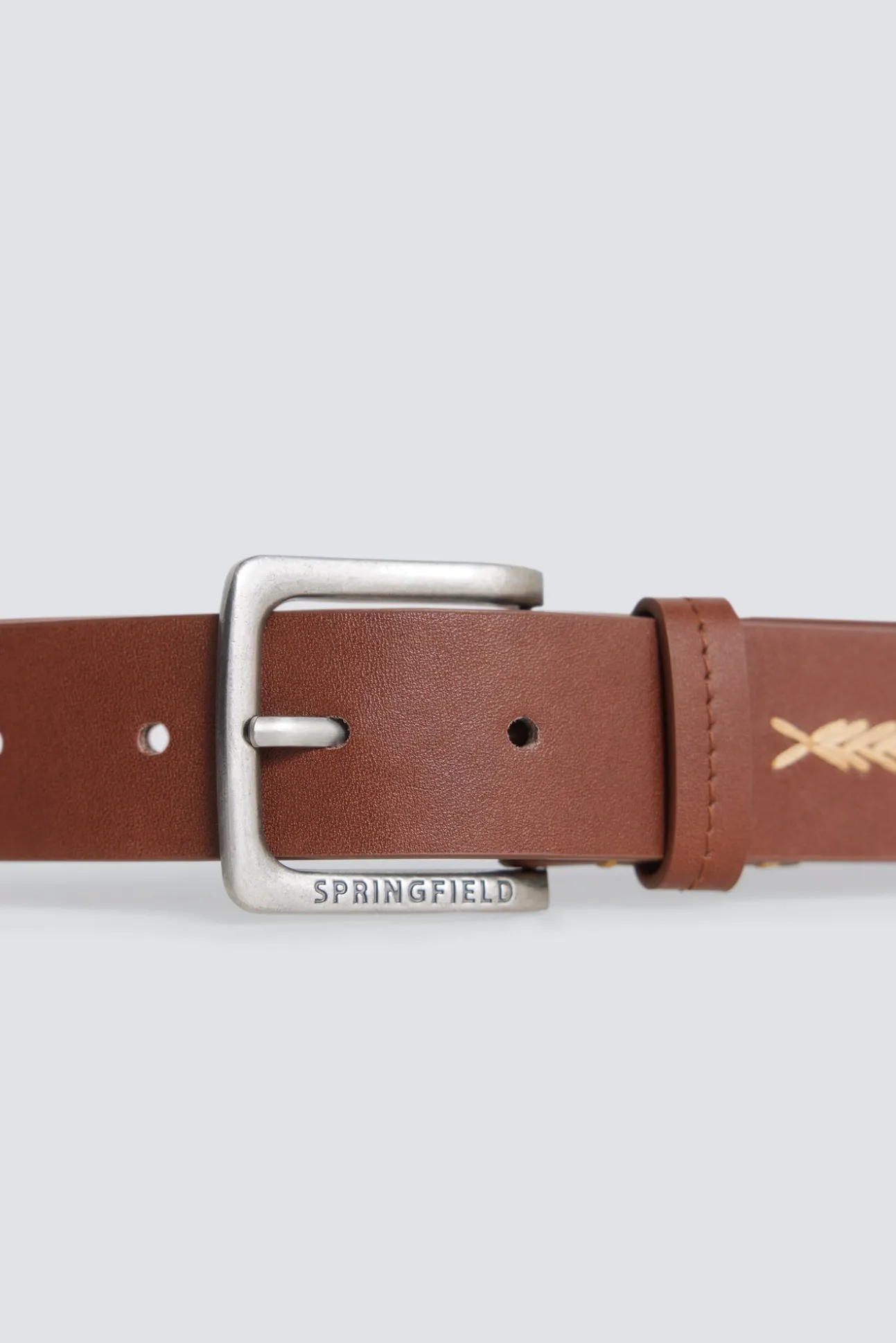 Ceinture effet cuir à motifs ethniques