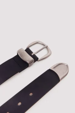 Ceinture effet cuir avec pointe en métal