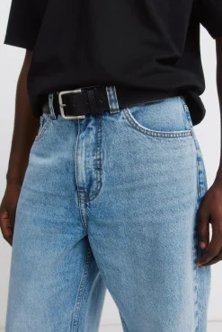 Ceinture effet cuir surpiqûres