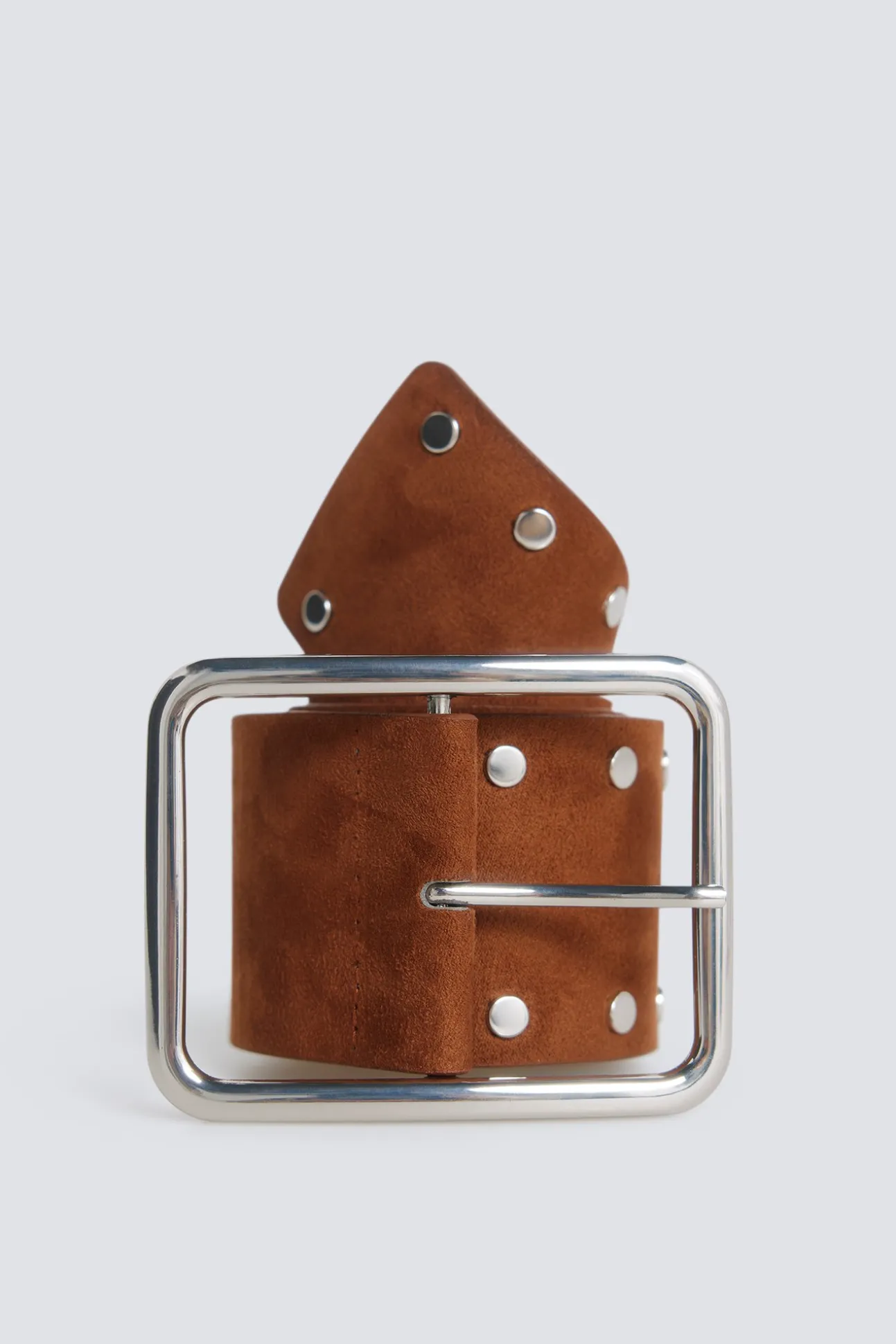 Ceinture large en daim à clous