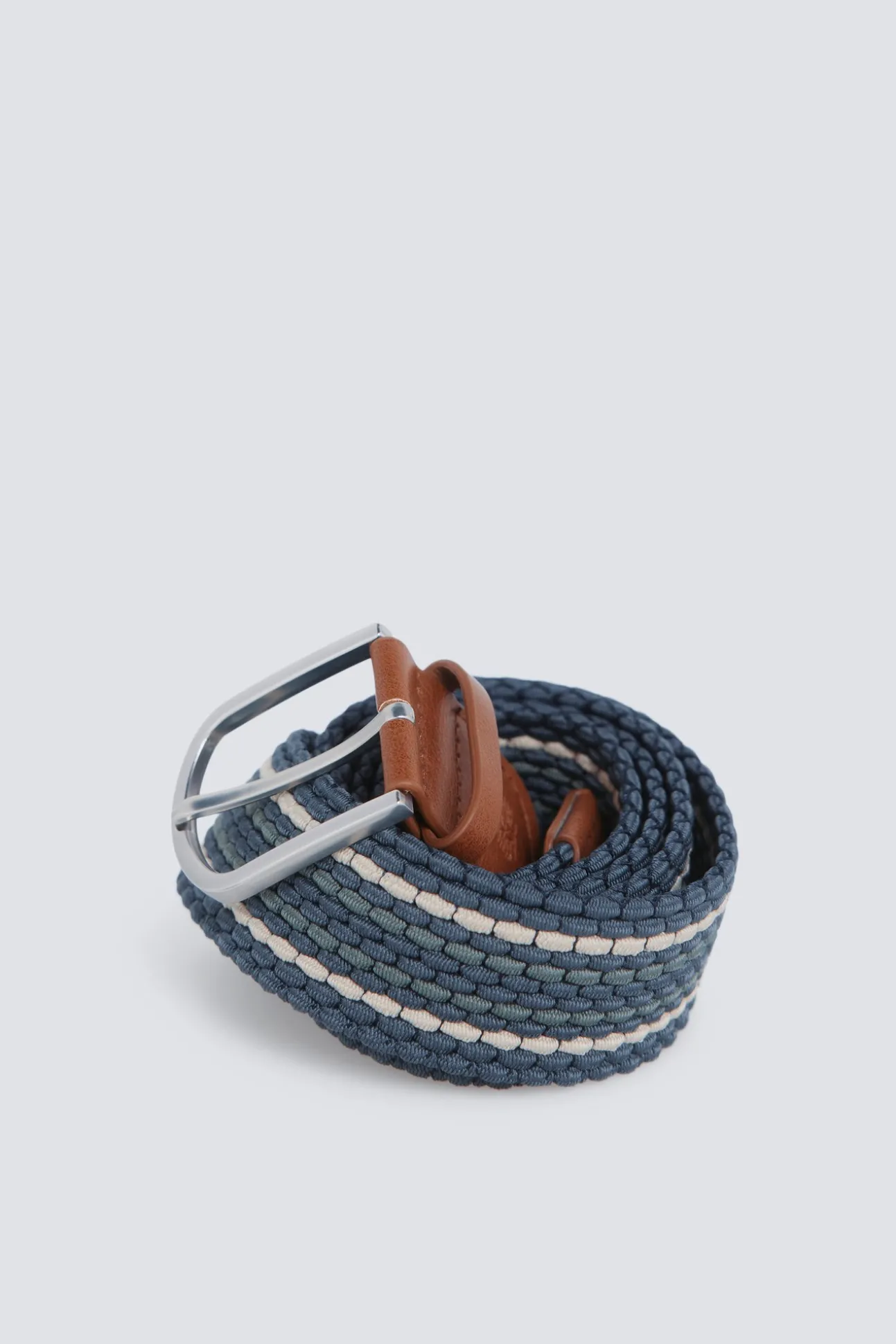 Ceinture tressée à rayures