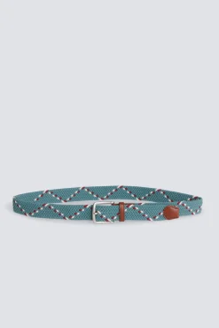 Ceinture tressée unie à zigzag contrastant