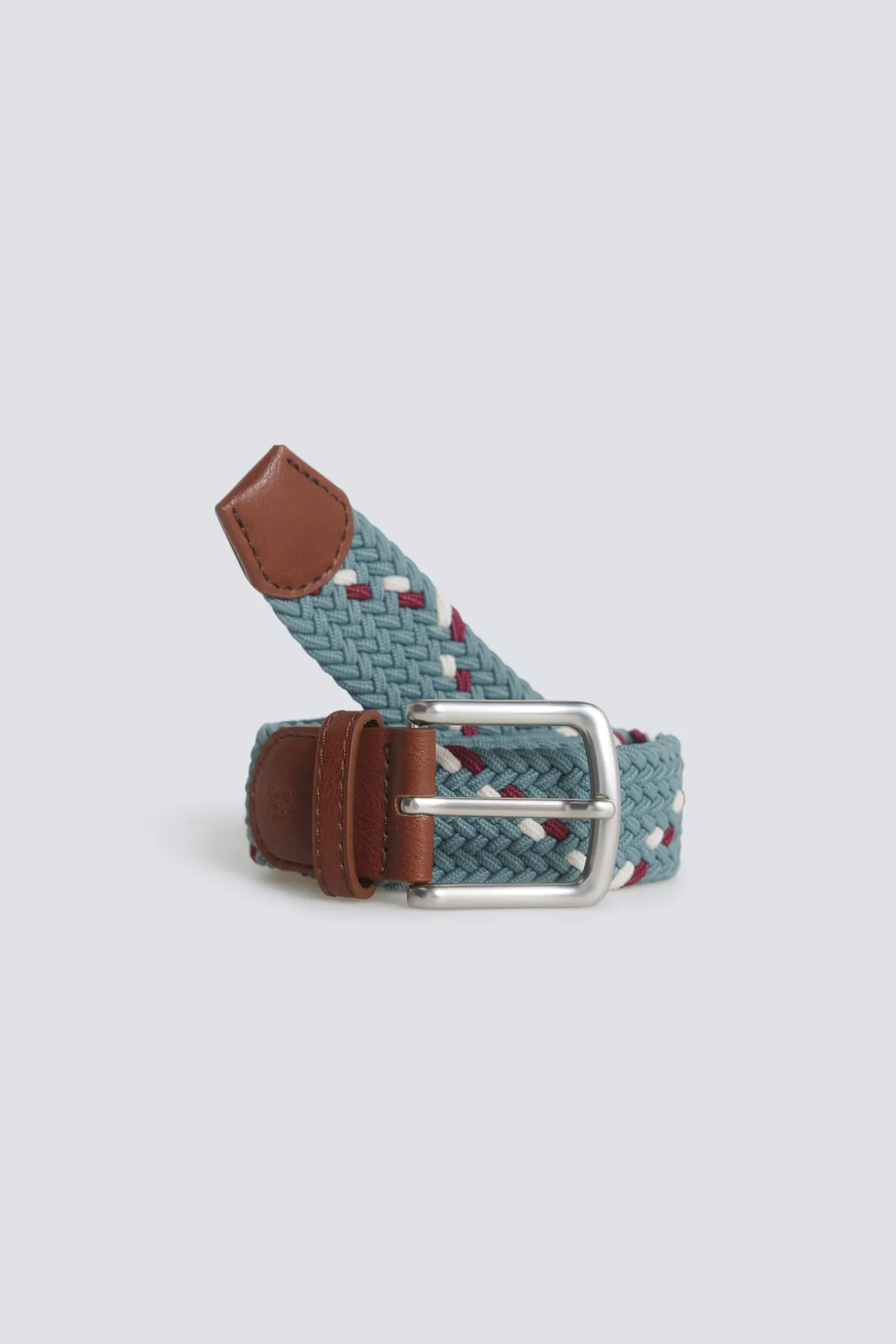 Ceinture tressée unie à zigzag contrastant