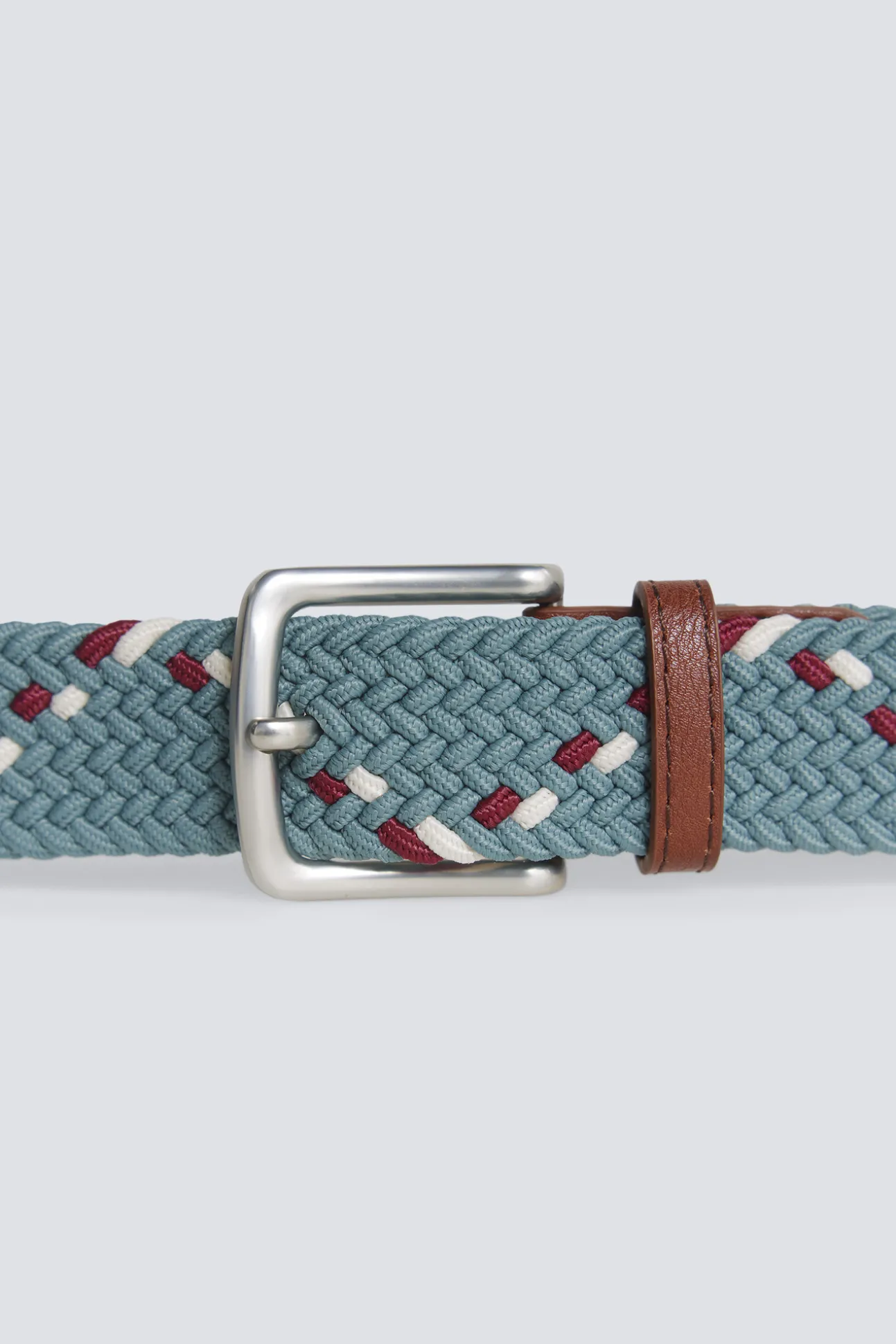 Ceinture tressée unie à zigzag contrastant