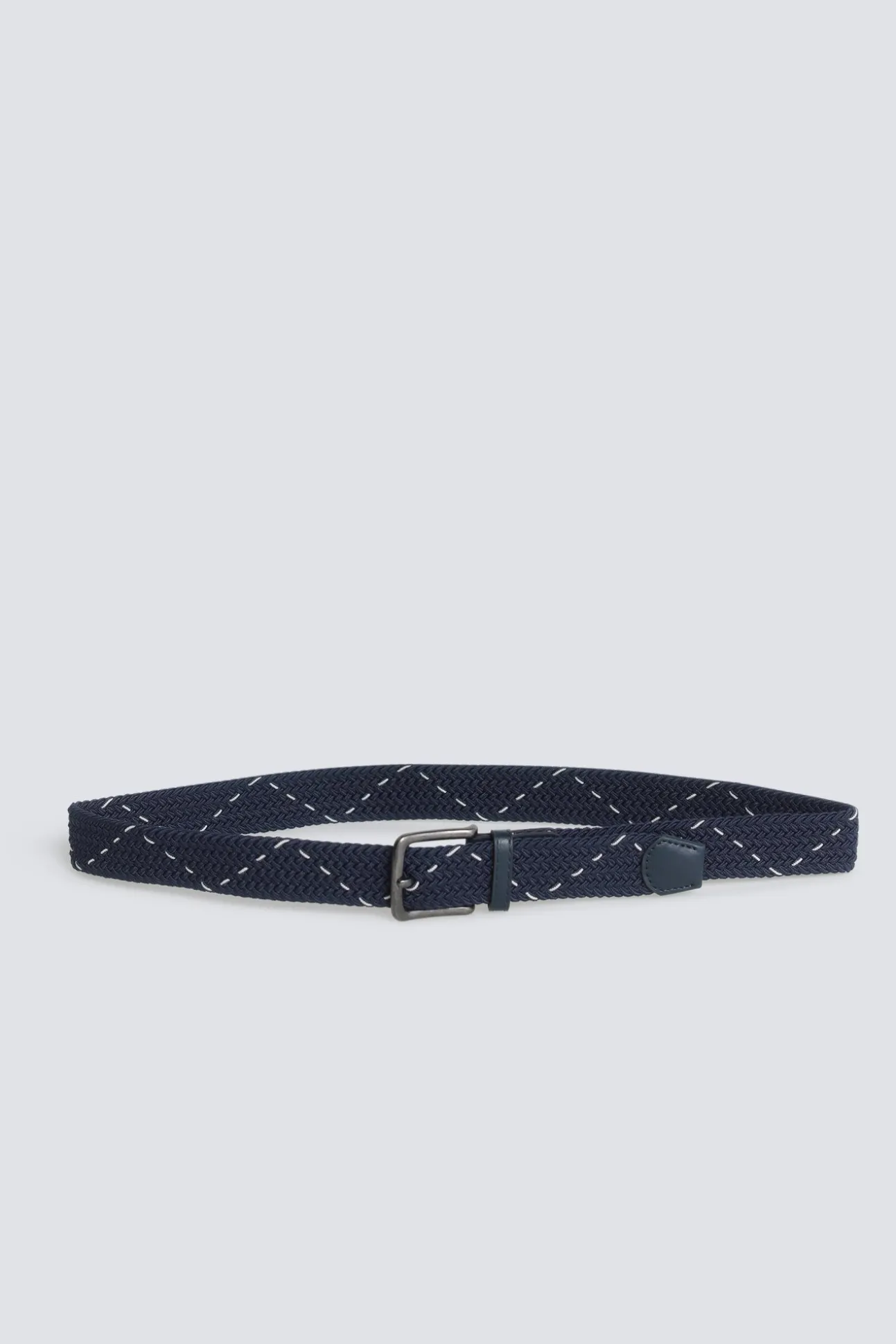 Ceinture tressée unie avec croix contrastante