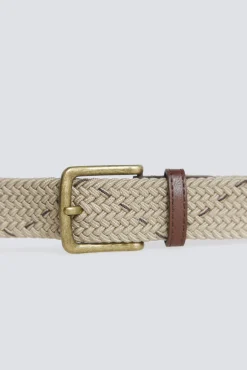 Ceinture tressée unie avec croix contrastante