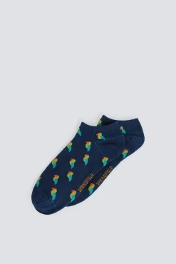 Chaussette cheville imprimé perroquet