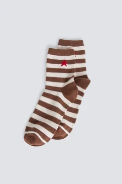 Chaussette longue à rayures étoile