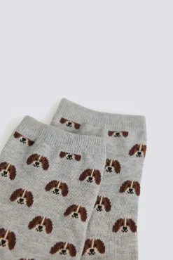 Chaussette longue &agrave; motifs chiens