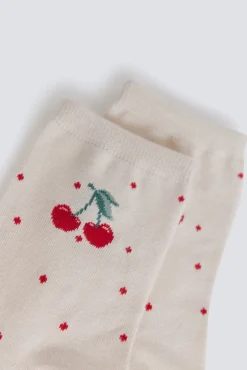 Chaussettes longues &agrave; cerises