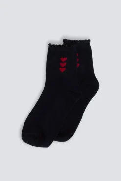 Chaussettes longues à cœurs