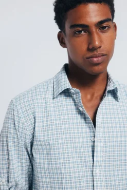 Chemise &agrave; carreaux en coton flamm&eacute;