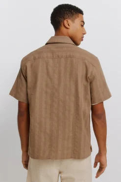 Chemise bowling manches courtes jacquard