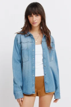 Chemise canezou en denim