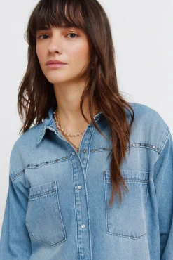 Chemise canezou en denim