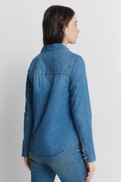Chemise en jean avec poches en coton