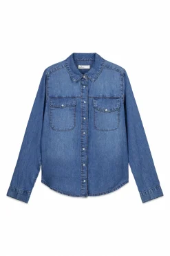 Chemise en jean avec poches en coton