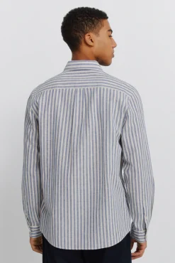 Chemise en lin à rayures