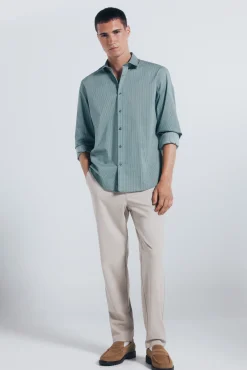 Chemise en popeline micro- imprimé