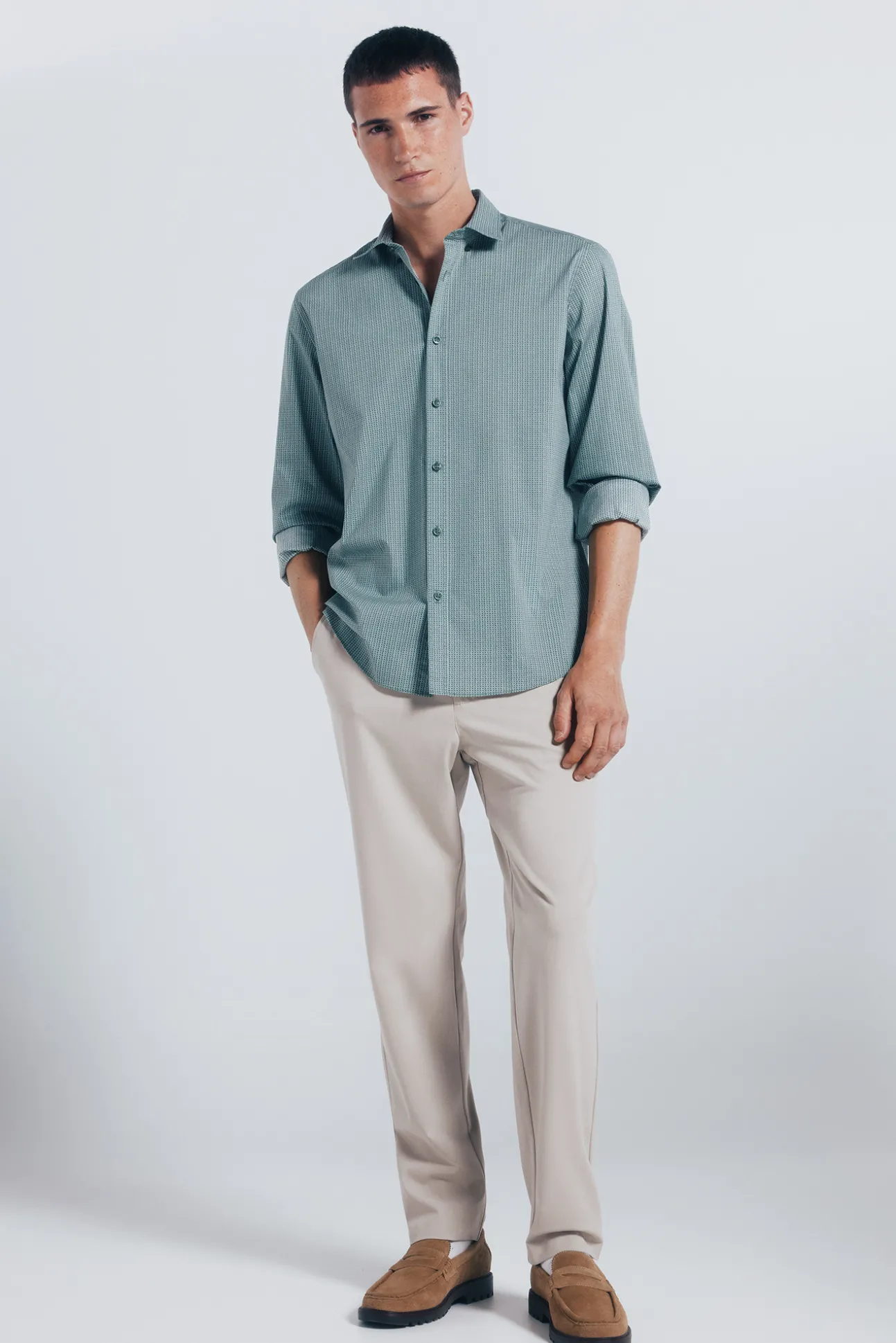 Chemise en popeline micro- imprimé