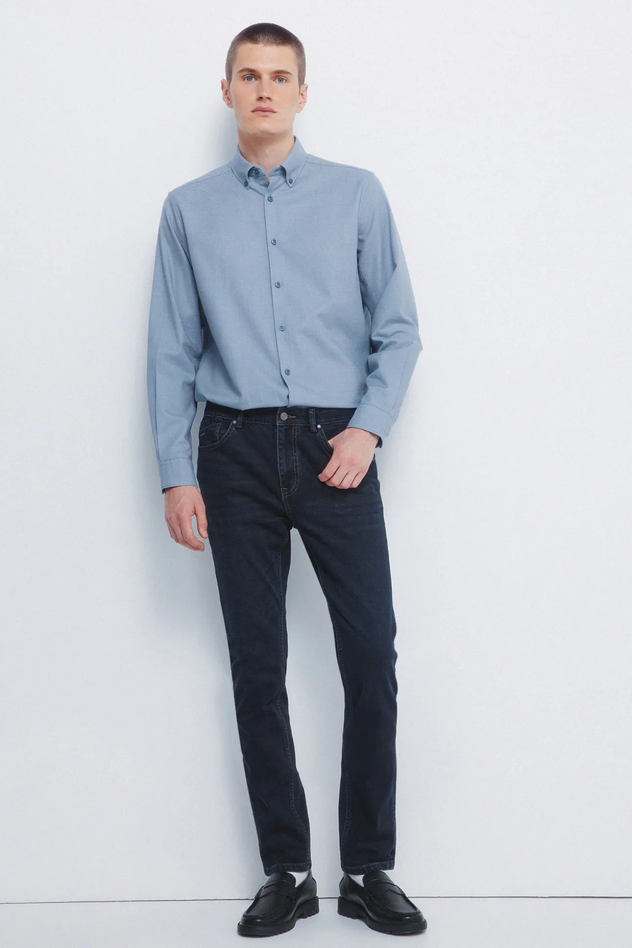 Chemise habillée structurée bicolore