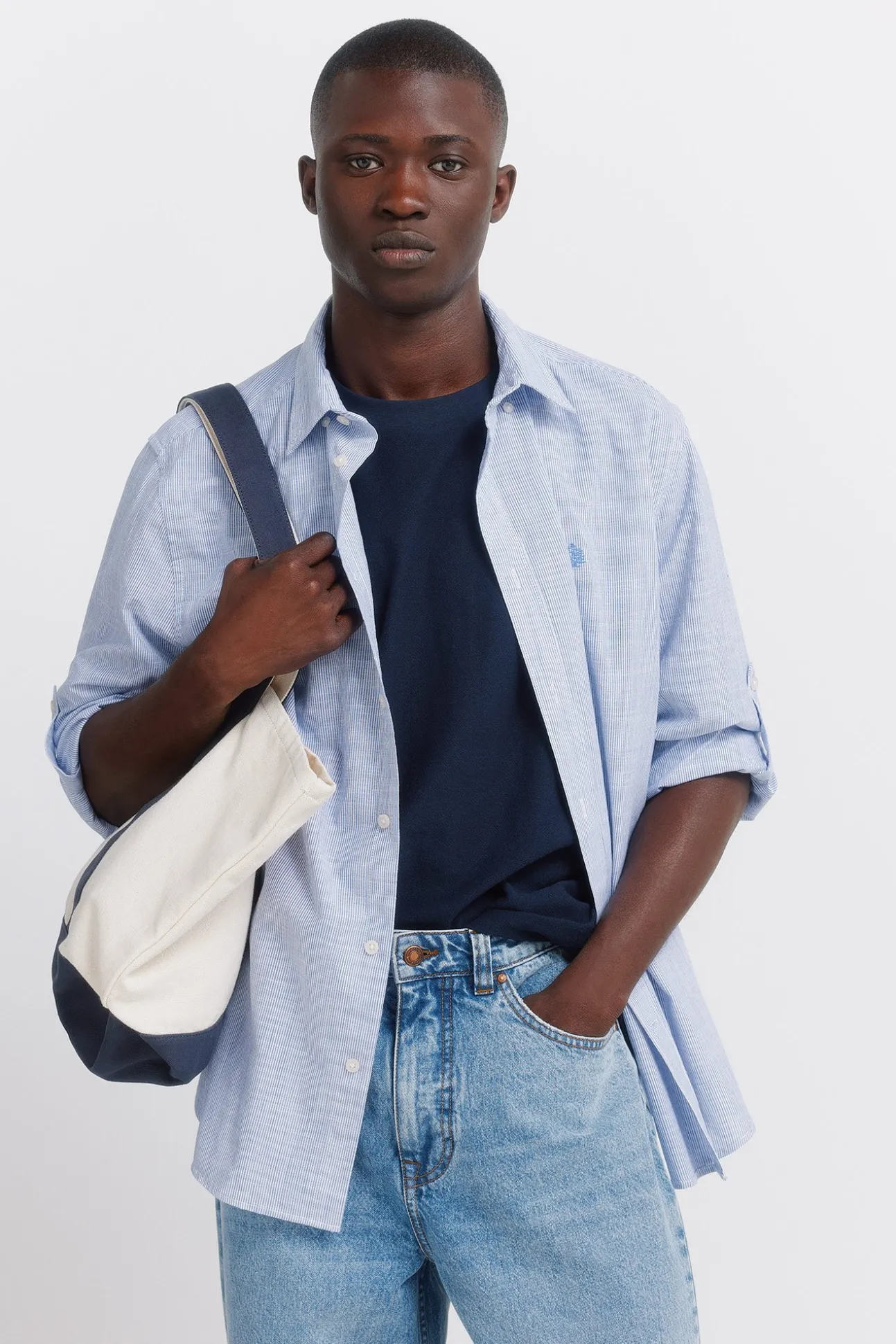 Chemise légère micro-rayures