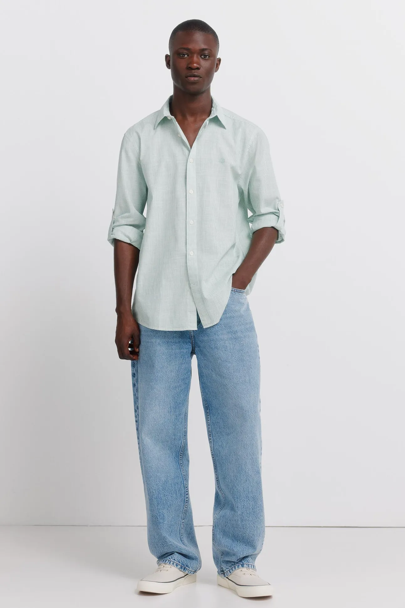 Chemise légère micro-rayures