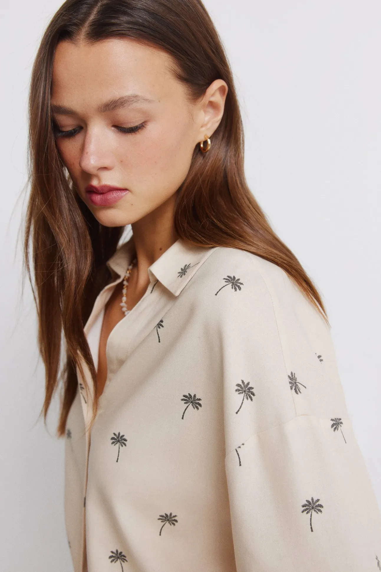 Chemise manches courtes imprimée oversize