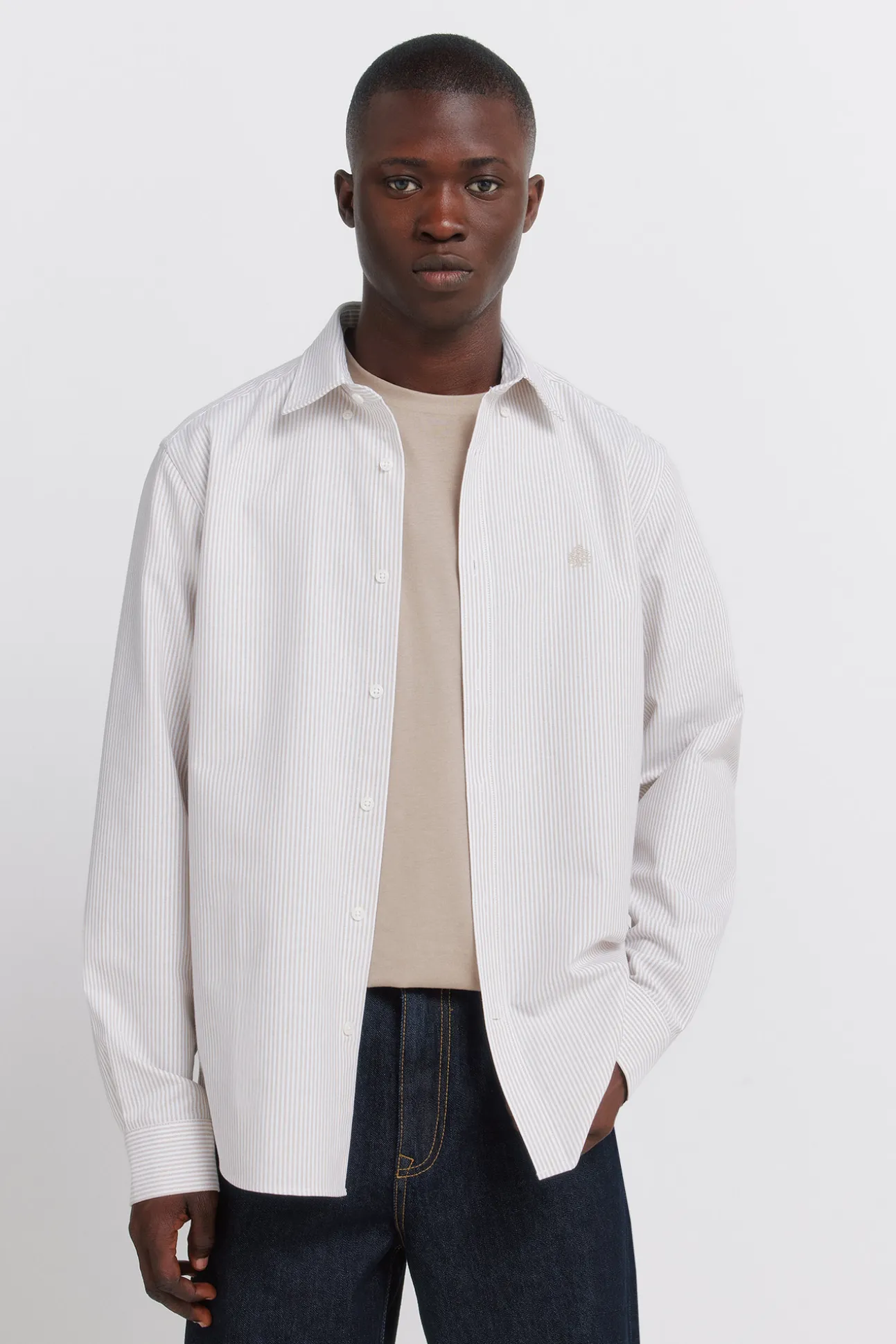 Chemise oxford à rayures infroissable