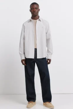 Chemise oxford à rayures infroissable