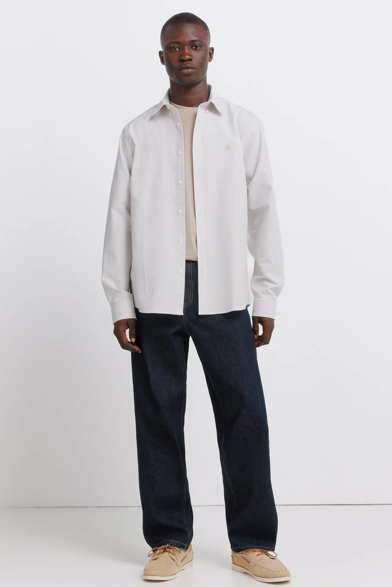 Chemise oxford à rayures infroissable