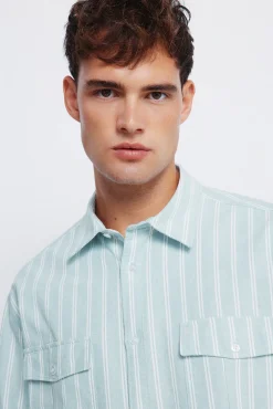 Chemise Oxford rayures avec poches