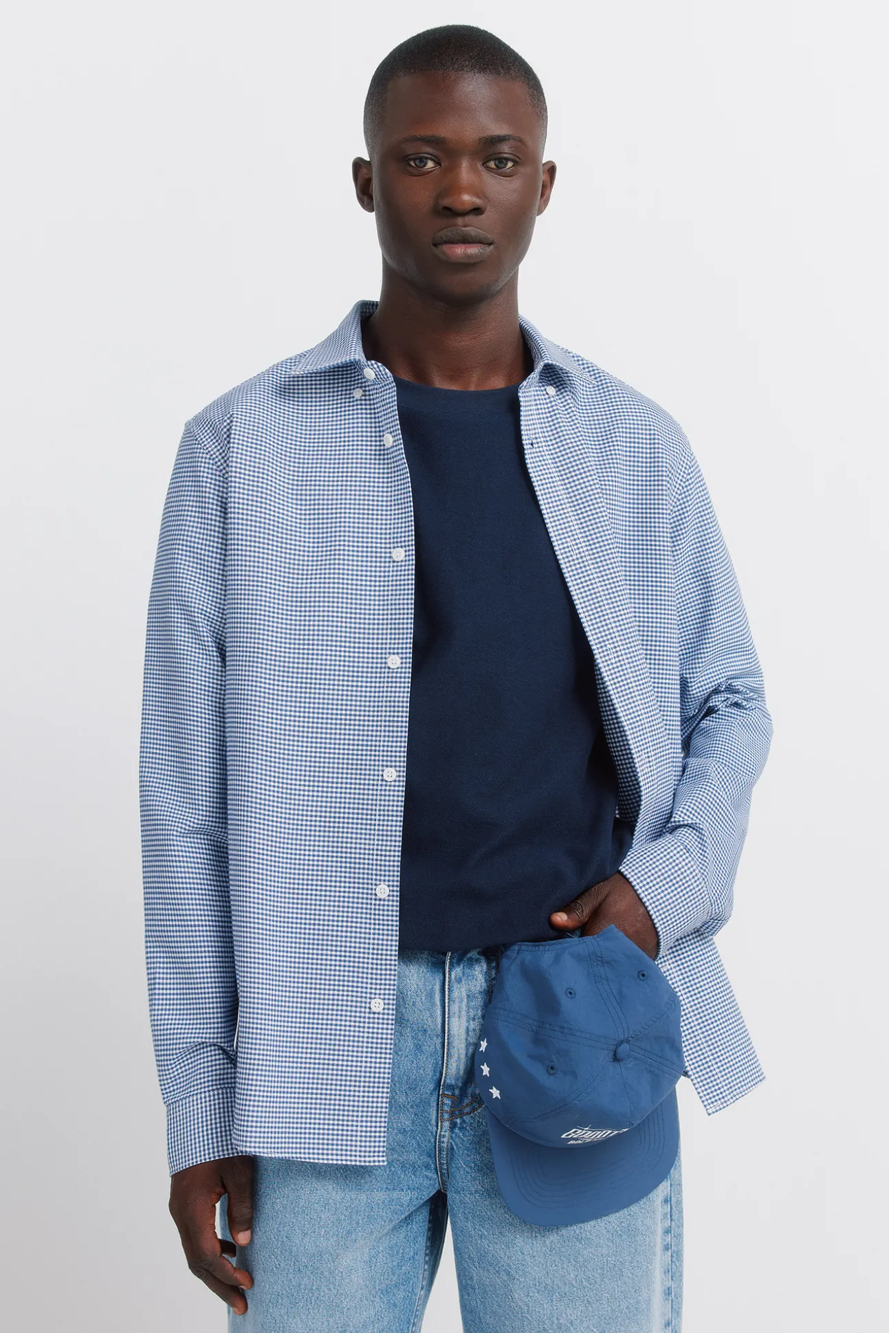 Chemise oxford vichy infroissable